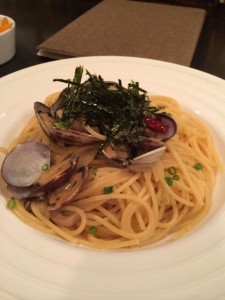 あさりのピリ辛和風パスタ